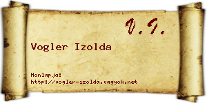 Vogler Izolda névjegykártya
